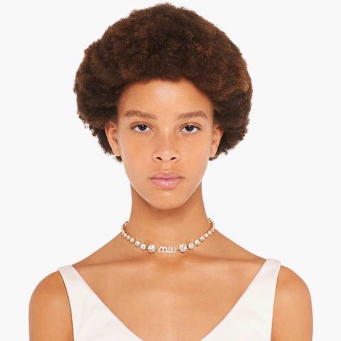 ミュウミュウレディースイエローゴールドネックレスc986