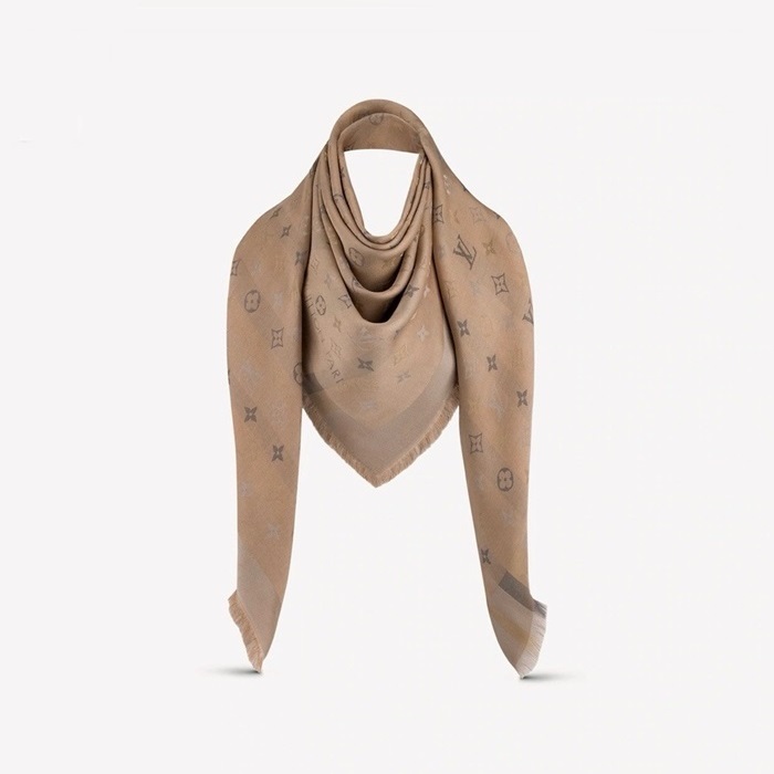 ルイヴィトンレディースベージュマフラーc1060