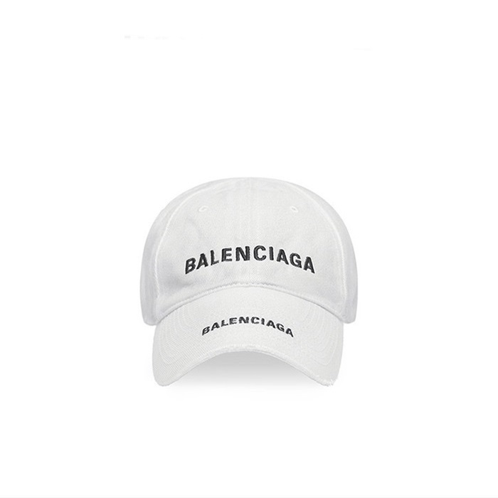 バレンシアガユニセックスホワイトボールキャップc1076