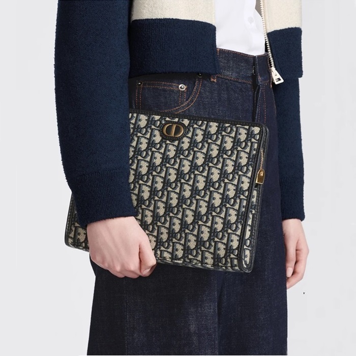 ディオールレディースオブリークモンテーニュクラッチバッグa10