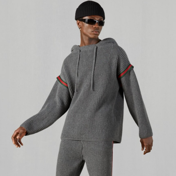 グッチメンズグレーフーディu1170