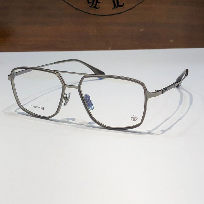 クロムハーツスクエアツートーンバックルユニセックスメガネフレームs71