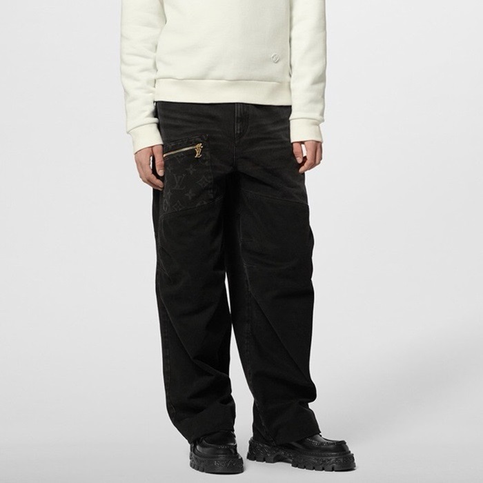 ルイヴィトンメンズブラックジーンズl69
