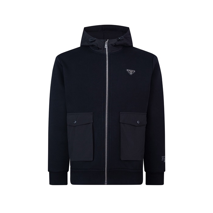 プラダメンズブラックフーディl95