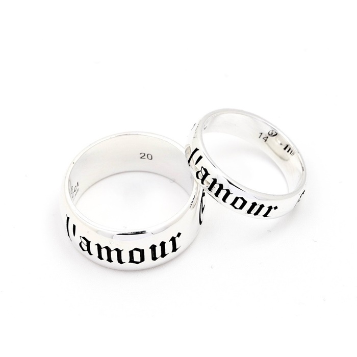 グッチユニセックスホワイトゴールドリングc1179