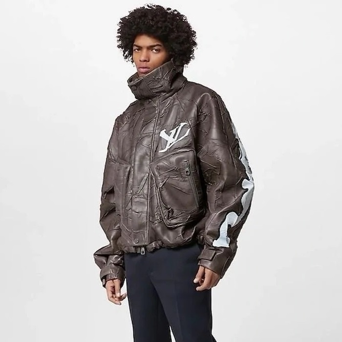 ルイヴィトンメンズブラウンレザージャケットl128