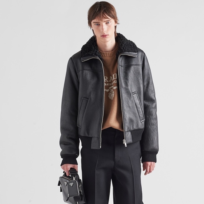 プラダメンズブラックレザージャケットl131