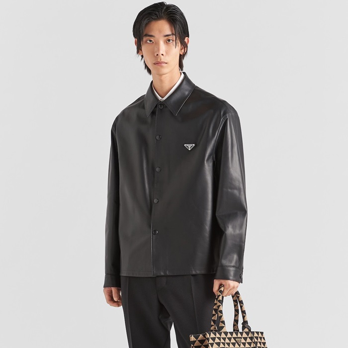 プラダメンズブラックレザージャケットl133