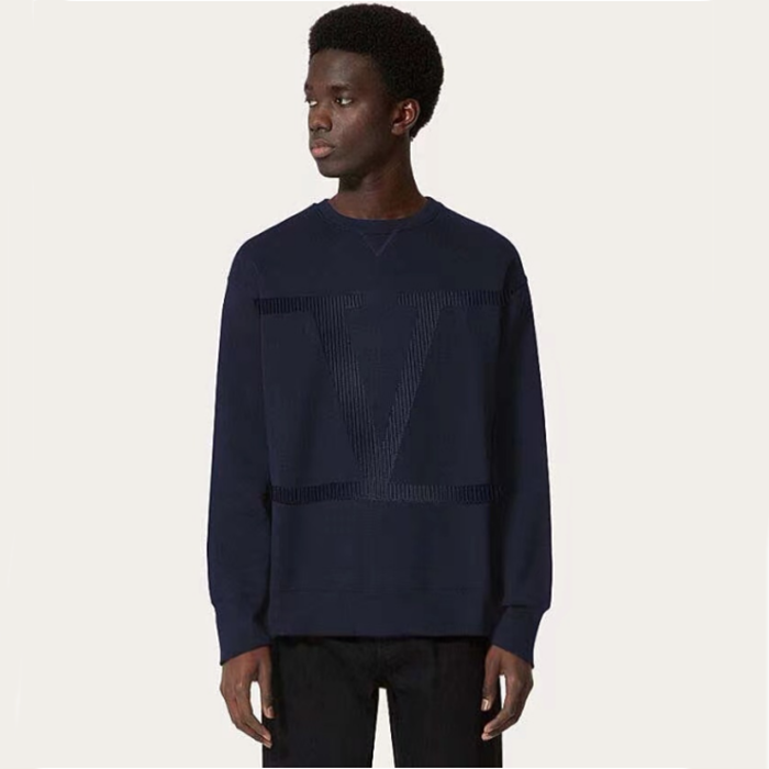 ヴァレンティノメンズベーシックネイビースウェットシャツl329