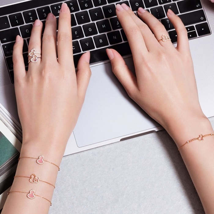 キューリンレディースローズゴールドブレスレット-c1326