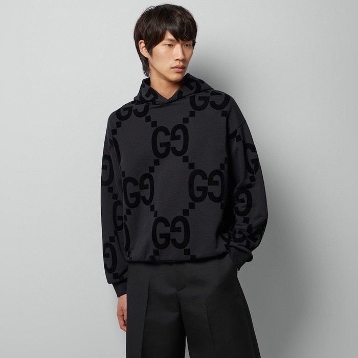 グッチメンズブラックフーディc23