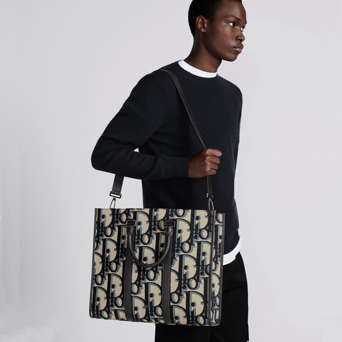 ディオールメンズネイビーブリーフケースb05