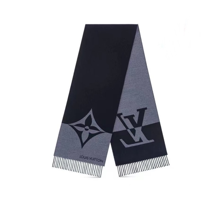 ルイヴィトンメンズブラックマフラーc1330