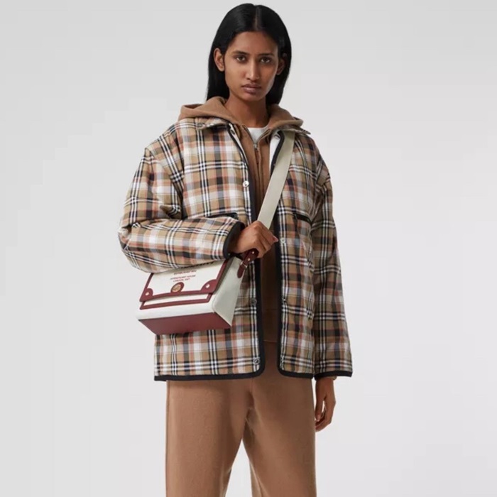 バーバリーレディースバーガンディクロスバッグb24