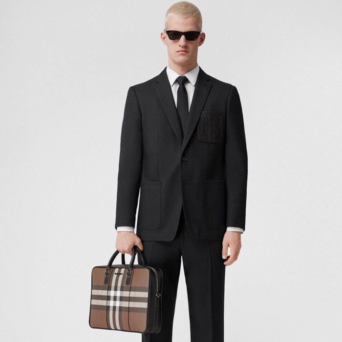 バーバリーメンズブラウンブリーフケースb38