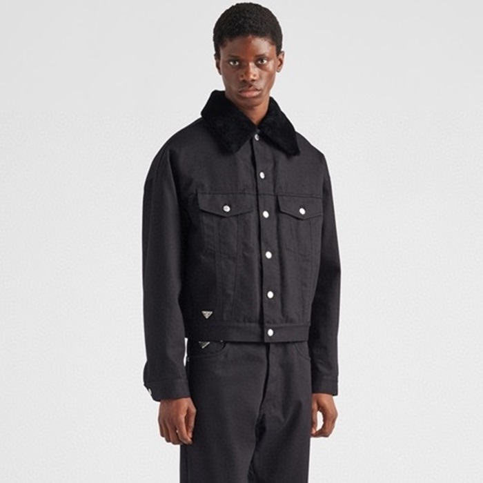 プラダメンズブラックレザージャケットc45