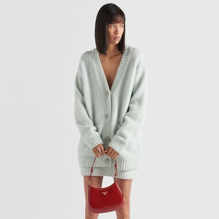 プラダレディースレッドクレオバッグb115