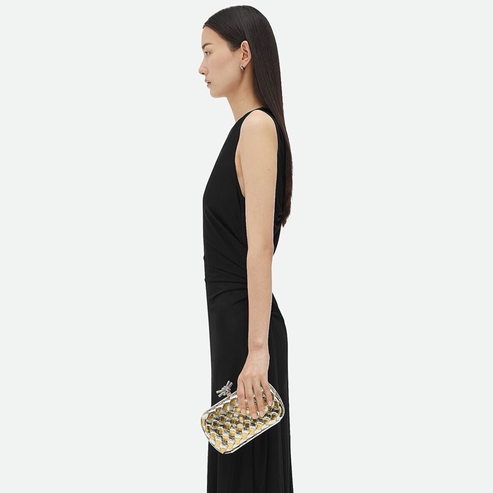 ボッテガヴェネタレディースシルバーパウチb122