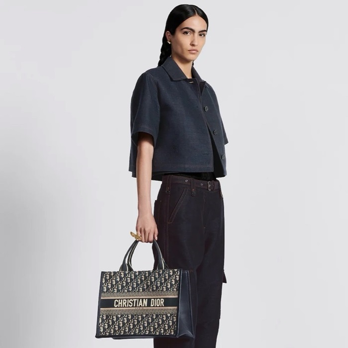 ディオールレディースネイビーブックトートバッグb126