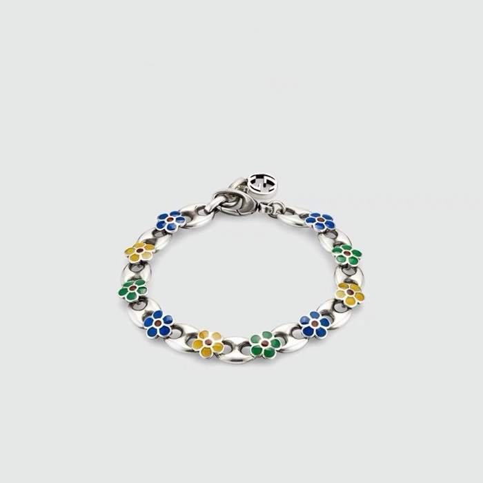 グッチユニセックスホワイトゴールドブレスレットc1427