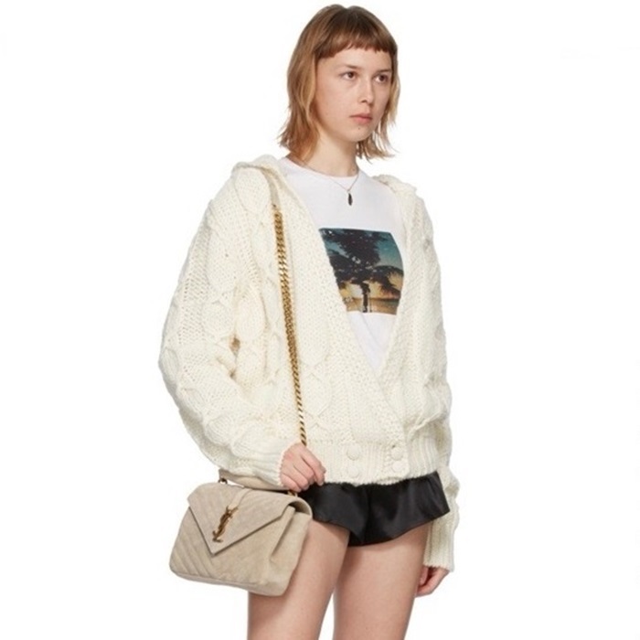 サンローランレディースベージュカレッジバッグb134