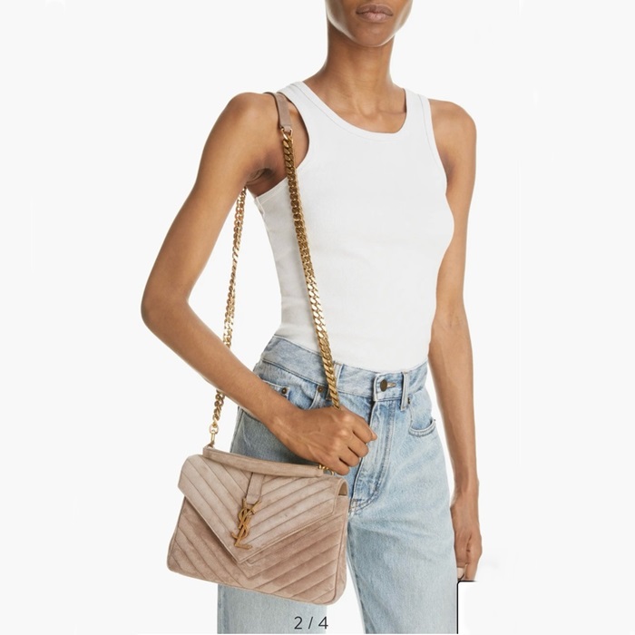 サンローランレディースベージュカレッジバッグb138