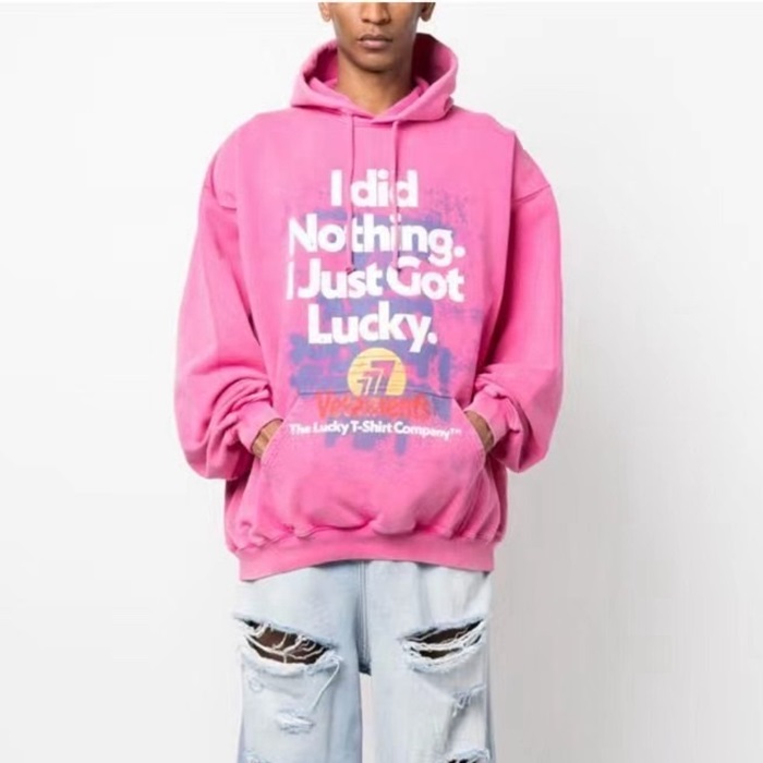 ヴェトモンメンズピンクフーディc64