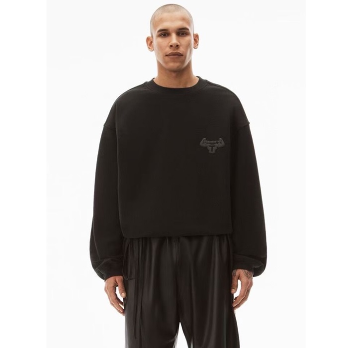 アレクサンダーワンユニセックスブラック長袖Tシャツc83