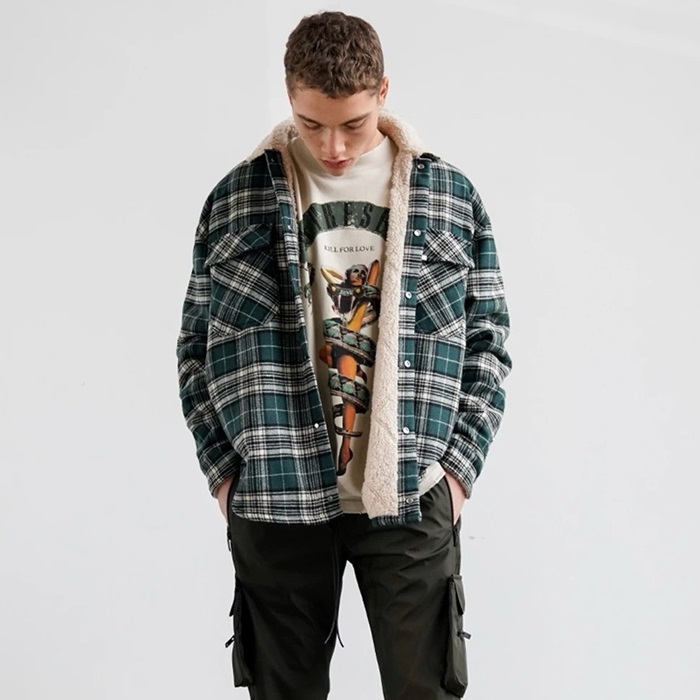 レプレゼントメンズグリーンシャツc98