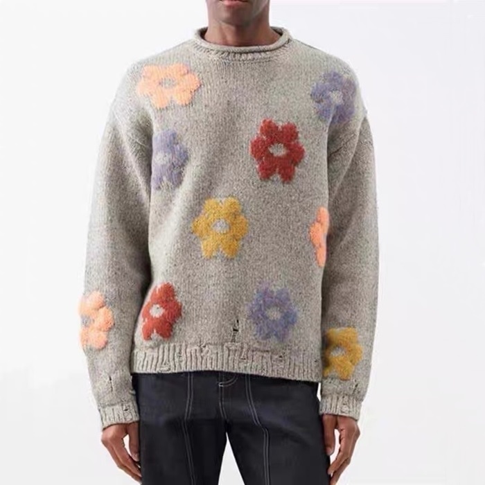 アクネストゥディオズユニセックスクルーネックグレーニットc103