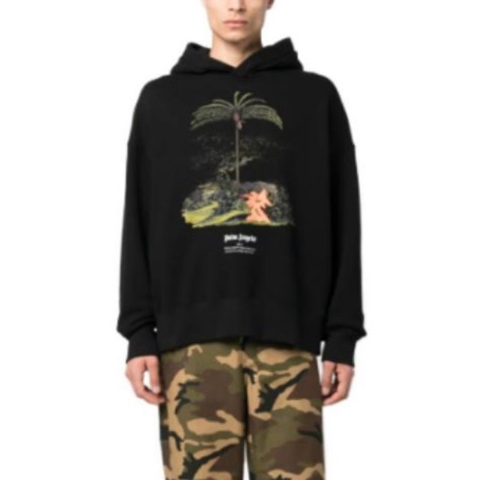 パームエンジェルスメンズブラックフーディc130