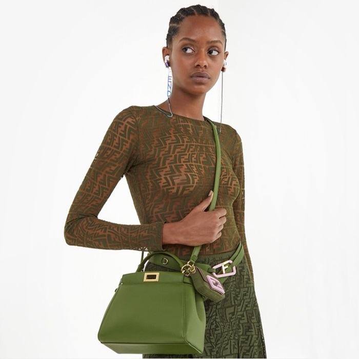 ェンディレディースグリーンピーカブーバッグb182