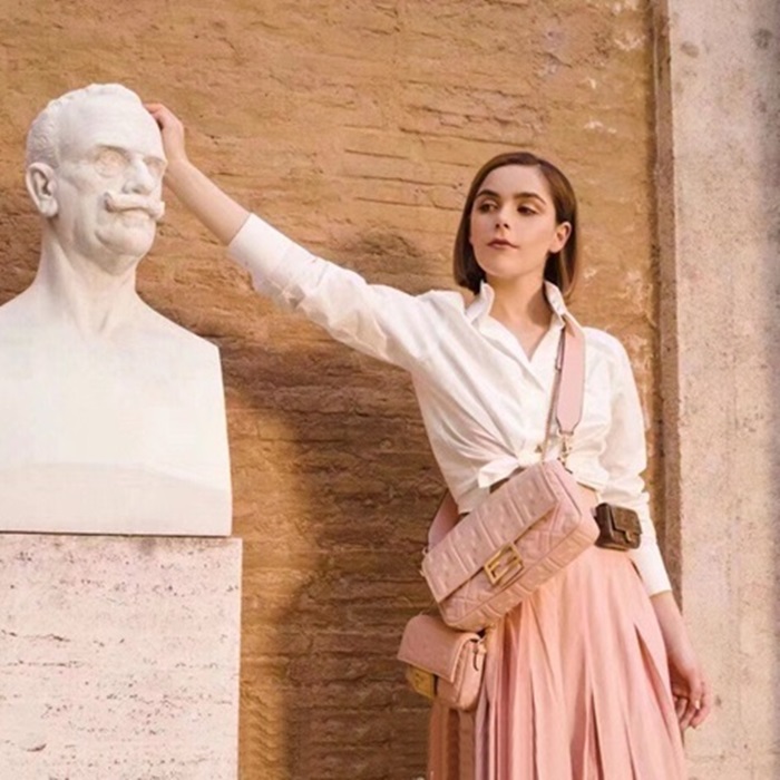 ェンディレディースピンクバゲットバッグb206