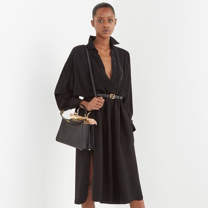 ェンディレディースブラックピーカブーバッグb209