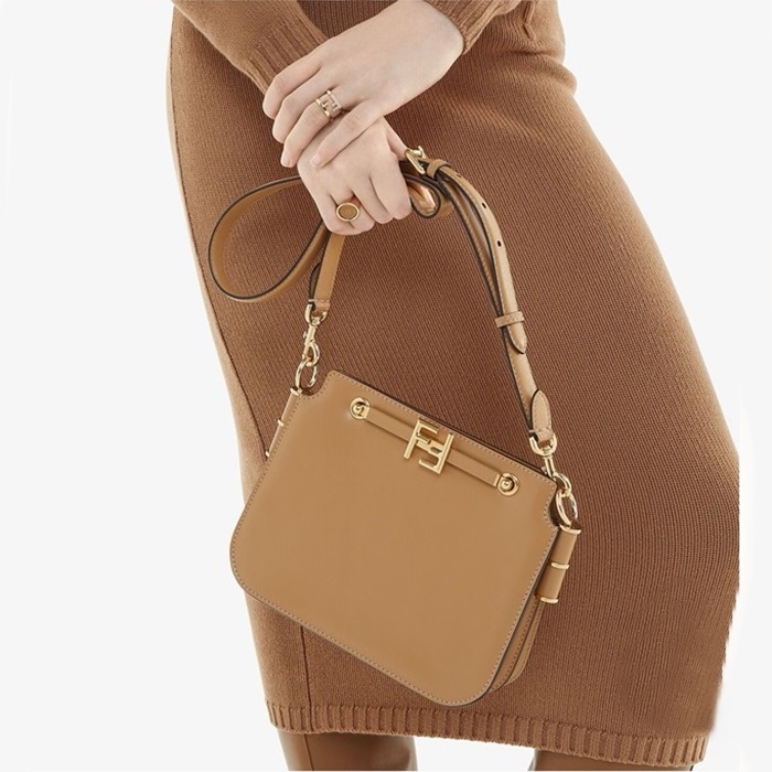 ェンディレディースキャメルタッチショルダーバッグb229