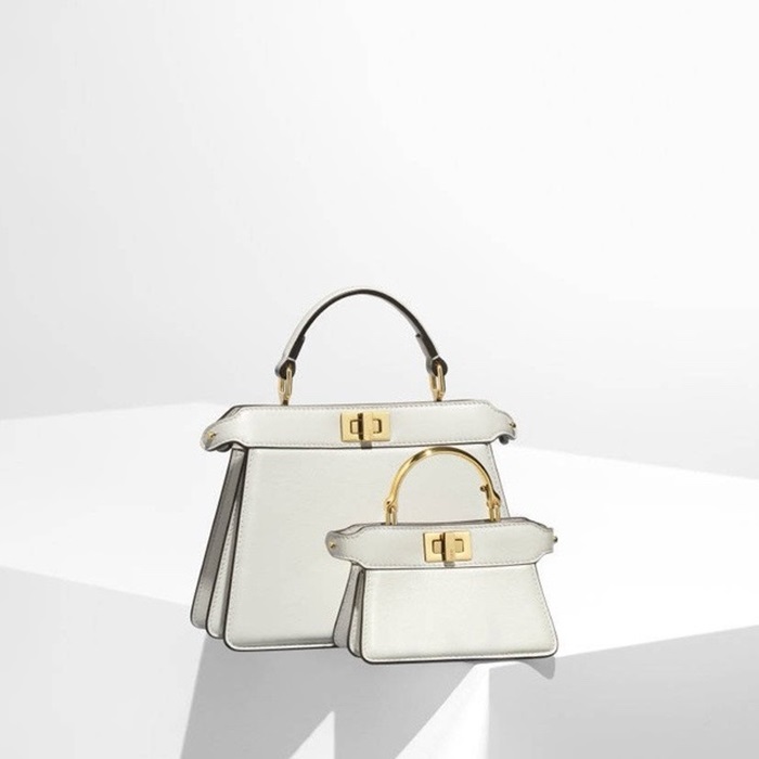 ェンディレディースホワイトハンドバッグb249