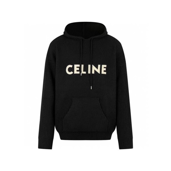 セリーヌメンズカジュアルブラックフーディc10