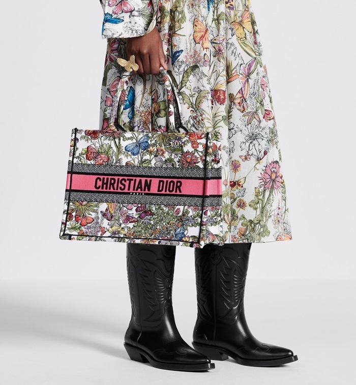 ディオールレディースピンクブックトートバッグb400