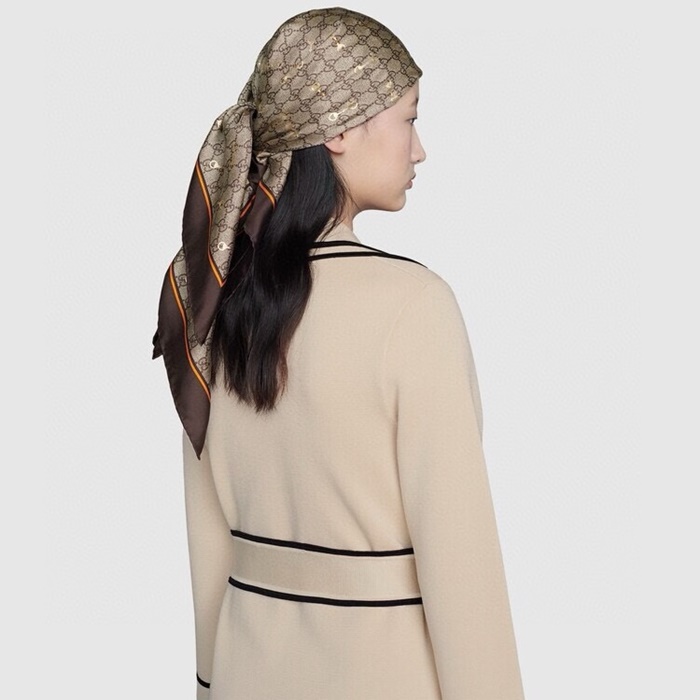 グッチレディースブラウンマフラーc1543