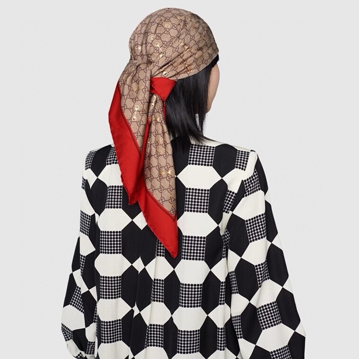 グッチレディースレッドマフラーc1544