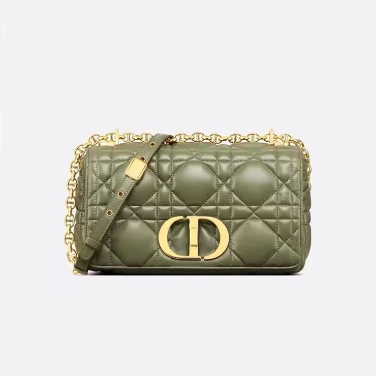 ディオールレディースグリーンカロバッグb496