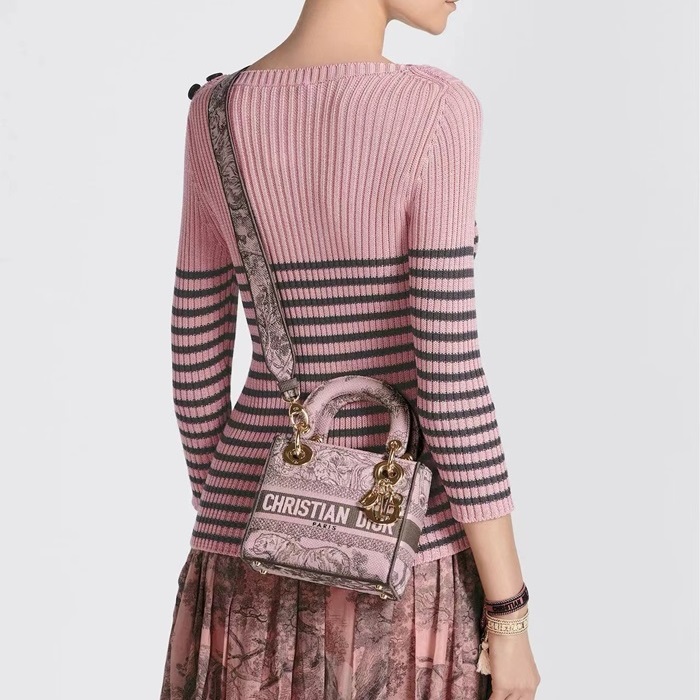 ディオールレディースピンクレディバッグb506