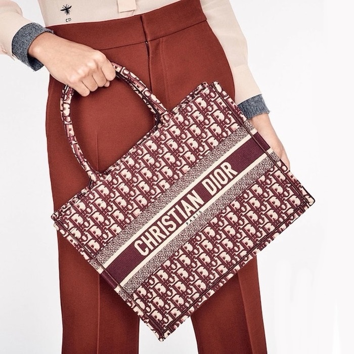 ディオールレディースバーガンディブックトートバッグb517