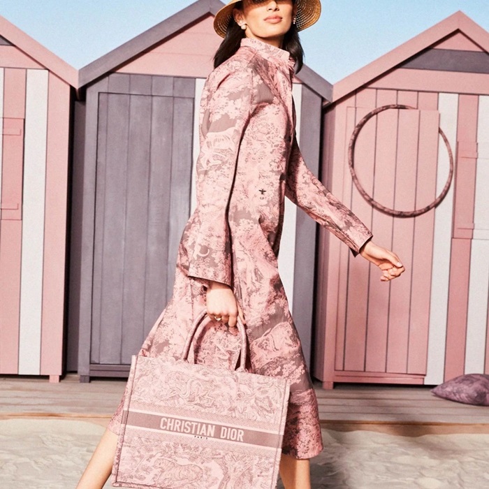 ディオールレディースピンクブックトートバッグb524