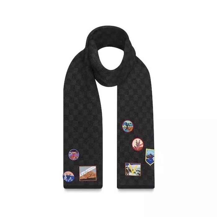 ルイヴィトンメンズブラックマフラーc1605