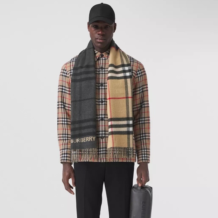 バーバリーユニセックスツートンマフラーc1616