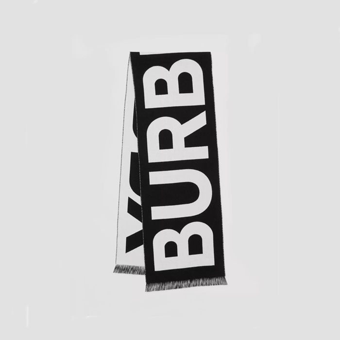 バーバリーユニセックスブラックマフラーc1619