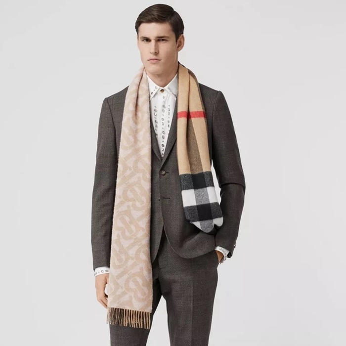 バーバリーユニセックスベージュマフラーc1621