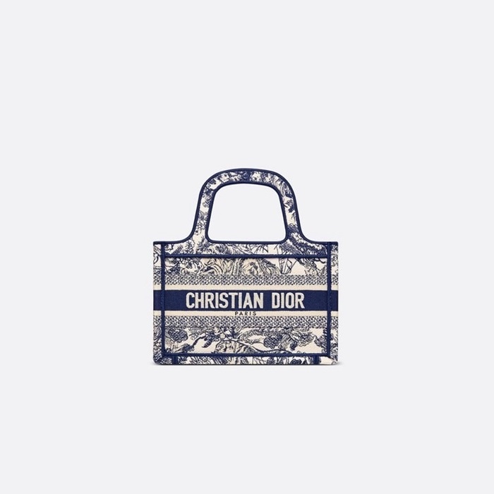 ディオールレディースネイビーミニブックトートバッグb540