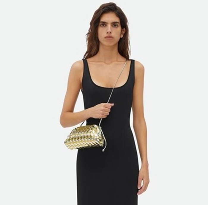 ボッテガヴェネタレディースゴールドクロスバッグb580